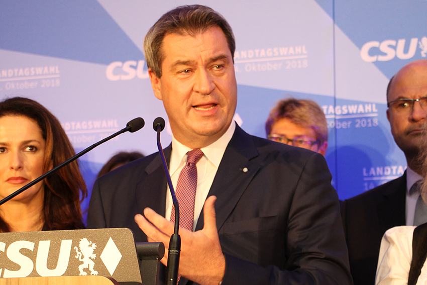 Statement von Ministerpräsident Dr. Markus Söder zu den Landtagswahlen 2018 (Foto: CSU-Fraktion)
