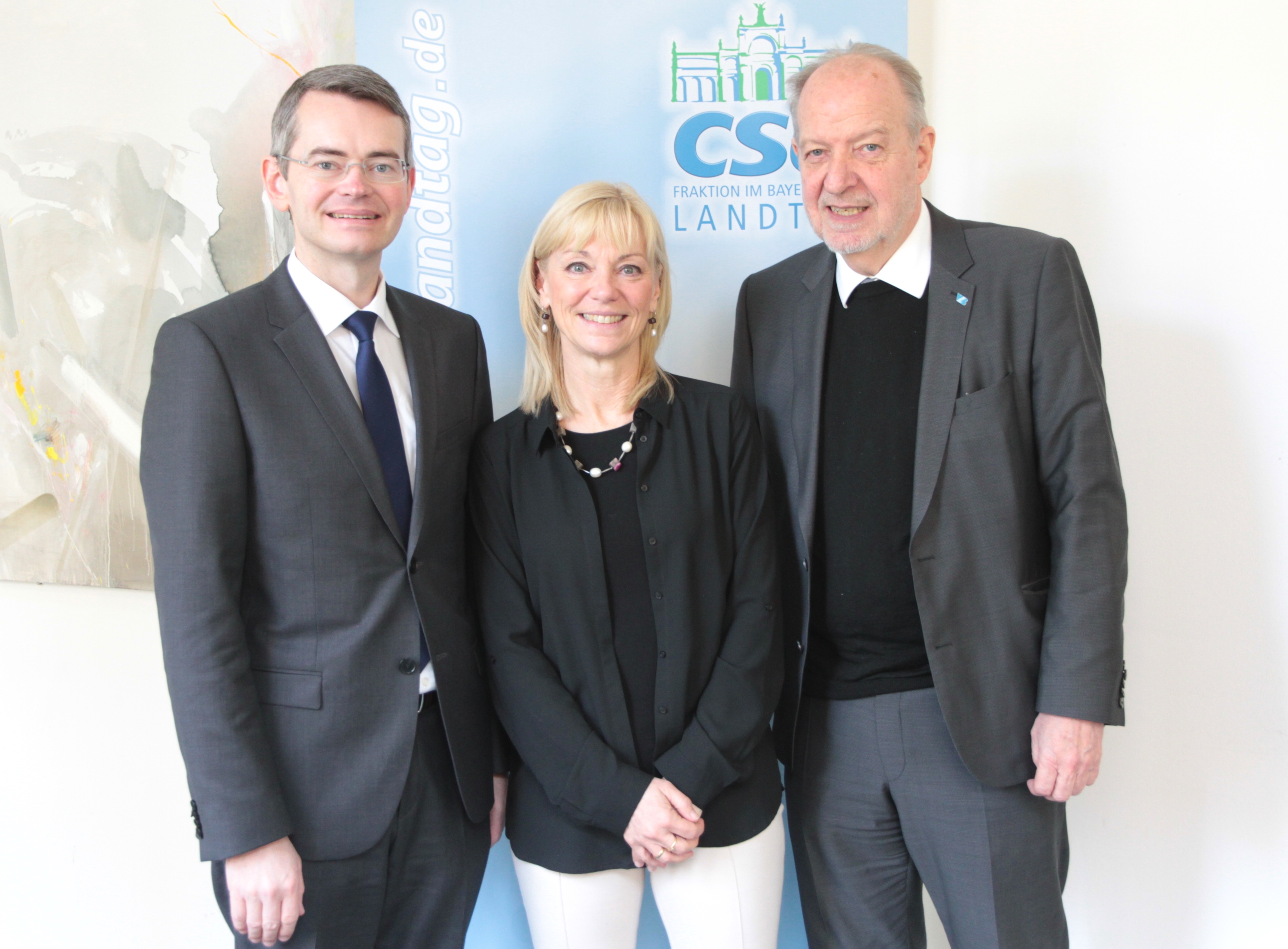V.l.: Peter Tomaschko (MdL), Carolina Trautner (MdL), vlb-Landesvorsitzender Jürgen Wunderlich (Foto: CSU-Fraktion)