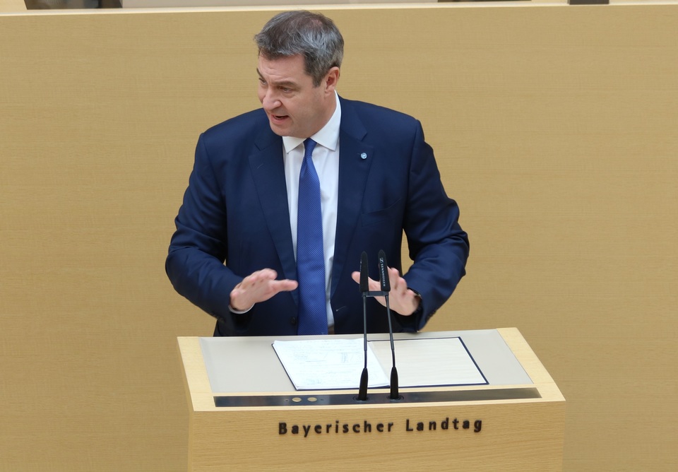 Dr. Markus Sder bei seiner Regierungserklrung. Foto: CSU-Fraktion